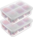 Salad Bar Containers for Fridge Food Storage Containers with Airtight Lids Divided Pizza Salad Storage Include 6 Pcs Removable Reusable Box No BPA (2 Sets)
