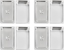 4 Pack hotel-use steamer set, commercial stainless steel 4 Inch Deep Steam Table Tray with Lid, Buffet Food Tray, for Home, Parties, Hotels and Buffets