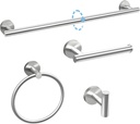 24 Inch Bathroom Hardware Set, Brushed Nickel Bathroom Accessories, Modern Towel Bar Set Wall Mounted, Durable SUS304 Stainless Steel, 4-Piece