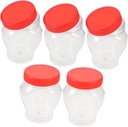 ELAYARD 5pcs Plastic Candy Jars Secure Lid Heart Shaped Food Containers for Storing Spices Cookies and Pickled Vegetables Versatile Plastic Storage