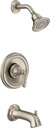 Moen Brantford Brushed Nickel Posi-Temp Pressure Balancing Eco-Performance High-Pressure Tub and Shower Trim Kit with Shower Head, Arm, Lever Handle, Flange, and Tub Spout (Valve Required), T2153EPBN