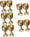 10pcs Copper Alloy Altar Goblet Decorative Metal Drinking Cups for Water Offering High for Worship and Ceremonies