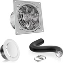 HG Power 6 Inch Exhasut Fan Kit - Metal Exhaust Fan, Round Vent Cover, 116-feet Flexible Air Ducting for Kitchen, Garage, Basement, Chicken Coop, Workshop, Greenhouse Ventilation Use