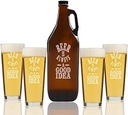 "Beer Is Always A Good Idea" Beer Amber Growler & pint Glasses, Set of 5