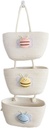 Woven Cotton Hanging Baskets, 3-Tier Woven Cotton Wall-Mounted Storage Organizer Bag Decorative Kitchen Baskets (Color-7)