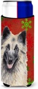 Belgian Tervuren Red and Green Snowflakes Holiday Christmas Ultra Beverage Insulators for slim cans