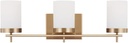 Generation Lighting 3-Light Zire Modern Bath Fixture Wall Lamp Satin Brass 4490303-848, Bathroom Light Fixture for Home Décor, Wall Sconce Vanity Light Fixture and Bathroom Accessory