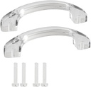 2pcs Clear Acrylic Drawer Knobs Pull Handles Dresser Pulls Glass Look Kitchen Cabinet Door Handle Pull, Screw Fixed Type