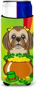 Caroline's Treasures "Chocolate Brown Shih Tzu St. Patrick's Day Michelob Ultra Koozies for Slim Cans, Multicolor