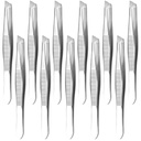 12 Pcs Eyebrow Tweezers for Women - 3.5" Stainless Steel Tweezers for Women Facial Hair with Heart Clamps, Effortless Eyebrow Plucking & Ingrown Hairs - Compact Size for Browists & Beauty Enthusiasts