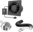 HG Power 6 Inch Exhaust Fan with Speed Controller Kit-With 6 Inch 16 Feet Air Ducting and 6 Inch Steel Air Vent