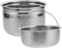 1set Stainless Steel Inner Pot Replacement for Electric Rice Cookers Non-stick Design with Rice and Soup Separation Capacity Steamer Basket