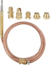 Gas Thermocouple Kit, Gas Stove Thermocouple Fireplace Replacement with Nuts, Heater Temperature Sensing Probe(1500mm)