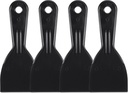 uxcell Putty Scraper 3" ABS Plastic Spatula Drywall Patch Repair Spreader Wall Covering Smoother Black 4Pcs