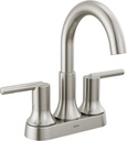 Delta Faucet Trinsic Brushed Nickel Bathroom Faucet, Bathroom Sink Faucet, Centerset, Diamond Seal Technology, Metal Drain Assembly, Stainless 2559-SSMPU-DST