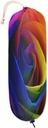Rainbow Color Rose Flower Plastic Bag Holder Cute Wall Mount Plastic Bag Organizer Reusable Large Grocery Bag Storage Dispenser for Home Kitchen Travelling 22"x9"