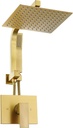 Brushed Gold Shower System with 10Inch Rain Shower Heads with Handheld Spray Combo, Gold Shower Faucet Set with Rain Shower and Handheld, Gold Shower Head and Handle Set(Shower Valve Kit Included)