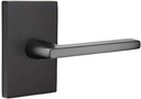EMTEK Modern Rectangular Rosette Privacy Set with Matching Finish Helios Lever - Choice of Left/Right Handing and 7 Finishes - 5212HLOLHUS19 - Left Handed (LH) - Flat Black (US19)