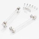 6 Pack Glass Cabinet Handles and Pulls for Cabinets and Drawers, Kitchen Bathroom Bedroom Brushed Nickel Pull Door Handle Distance Glass Crystal Knobs 160 mm