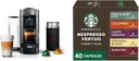 De'Longhi Nespresso Vertuo Plus Coffee and Espresso Maker, Grey with Aeroccino Milk Frother + Starbucks by Nespresso Capsules, Vertuo Line