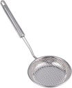 Large Slotted Spoon with Long Handle 304 Stainless Steel Fryer Colander Spoon Skimmer Food Serving Spoon Hot Pot Colander Oil Filter Ladle for Kitchen Cooking Frying Draining