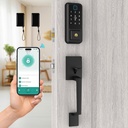 WiFi Front Door Lock Set, Electronic Keypad Deadbolt，Smart Locks with Handle, Fingerprint Door Lock, Keyless Entry Door Lock, Compatible with Alexa（Black）