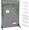 47"x70" Metal Privacy Screen for Outdoor & Indoor Use - Freestanding Floor or Ground Insert Design, Garden Privacy Fence for Lawn, Yard, Patio, Deck, Balcony