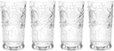 KX-WARE Sea Ocean Life 20-ounce Plastic Tumbler Drinking Glasses Mixed Drinkware Sets, set of 4 Clear