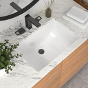 Mocoloo Undermount Bathroom Sinks 21 x 15 Inch Rectangle White Porcelain Ceramic Bathroom Sink 8 Inch Deep Basin with Overflow Small Lavatory Vanity Top Sink Under Counter