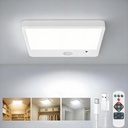 Fast Charging Motion Sensor Closet Light Indoor, Battery Powered Operated Ceiling Lights with Remote, Rechargeable Magnetic Wireless Shower Light for Closet Bathroom Stairs Hallway Pantry, 6.3 Inch