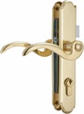 Solid Brass Lever Handle Mortise Lock Set for Screen/Storm Door Replacement, Only for Left-hinged Outswing Door(View from Outside) of 1 in. Or 1.38 in. Thickness, Brushed Polished Brass