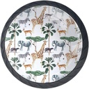 Safari Animal Print 4 Pcs Crystal Glass Cabinet Dresser Knobs Drawer Door Cabinet Knobs Pull Handles for Kitchen Bathroom Unique