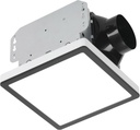 Homewerks 7105-12-MB Bathroom Fan with Light 100-CFM 2 Sones Matte Black Square Ventilation Fan with Dimmable LED Light and Magnetic Trim Ring