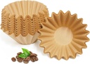 2-5 Cup Coffee Filters, Pack of 100 Unbleached Coffee Filters 5 Cup, Thicken Natural Coffee Filter Basket for Commercial, Home Coffee Maker, Pour Over Coffee Kit (Brown, W02)