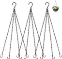 garini 3 Pack, 23 Inch Hanging Baskets Chain, Hanging Chains with Hooks Flower Pot Chain Replacement Plant Hangers for Planters, Bird Feeders and Lanterns(Black)…