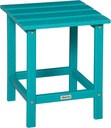 Outsunny Patio Side Table, 15" Square Outdoor End Table, HDPE Plastic Tea Table for Adirondack Chair, Backyard or Lawn, Green