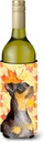 Caroline's Treasures BB9985LITERK Miniature Pinscher #2 Fall Wine Bottle Hugger, Yellow Bottle Cooler Sleeve Hugger Machine Washable Collapsible Insulator Beverage Insulated Holder