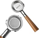 HIBREW 58mm 3 Ear Bottomless Portafilter for H10A Coffee Machine - Stainless Steel with Rosewood Handle - Advanced Espresso Tool for Coffee Enthusiasts