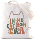FOTAP In My Cat Mom Era Tote Bag Cat Mom Gift Cat Lady Handbag Mother’s Day Gift New Mom Gift Pet Mom Gift Mom Life Gift