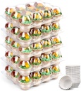 LotFancy Cupcake Containers 12 Count, 5 Sets, Plastic Stackable Cupcake Boxes, Disposable Muffin Holder with Detachable Tall Dome Lid, BPA Free, Clear Cupcake Carrier, Standard Size