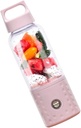 Garneck USB Rechargeable Small Fruit Squeezer Juice Cup Portable Mini Fruit Juicer Machine for Travel Safe Blending with Ice and Vegetables in Seconds Pink