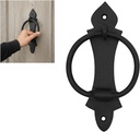 Lord of Battles Medieval Door Knockers for Front Door | Handforged Vintage Iron Black Door Knocker for Shed Doors, Gates, Fence, Castle and Farmhouse (1, Matte Black Powder Coated)