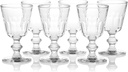 La Rochere Perigord Glass Water Glasses Set of 6 – Classic French Water Cups with Faceted Ribbed Silhouette – Pressed Glass Tumblers on Stem for Juice, Iced Beverages & Everyday Entertaining (7.4 Oz)