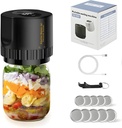 Electric Mason Jar Vacuum Sealer Kit, Portable, Automatic Start Stop, Wide Mouth and Regular Lid, Opener and Lids Included, for Canning Sealing Preserving Jars, Pickling, Jams Food Storage (Black)