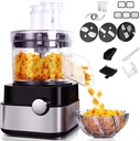 20-Cup Food Processor - 600W Electric Vegetable Dicer & Chopper, 5-in-1 Professional Shredder, Grater, Meat Grinder, Blender with 5 Stainless Steel Blades