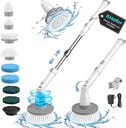 kHelfer Electric Spin Scrubber Kh8, Upgrade Cordless Shower Scrubber 8 Replacement Head, 1.5H Bathroom Scrubber Dual Speed, Shower Cleaning Brush with Extension Arm for Bathtub Tile Floor