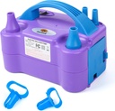 NuLink Balloon Pump Electric Portable Dual Nozzle Air Pump for Balloons Blower Pump Inflator for Decoration, Birthday Party [110V~120V, 600W, Purple]
