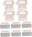 10pcs Marble Window Cupcake Box Food-grade Paper Packing Containers for Muffins and Cakes for Birthdays Weddings and Bakeries