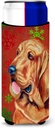 Bloodhound Red and Green Snowflakes Holiday Christmas Ultra Beverage Insulators for slim cans