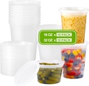 AOZITA 20 Sets Plastic Deli Food Containers With Lids 16oz, 32oz Variety Pack, Airtight Food Storage Containers, Freezer/Dishwasher/Microwave Safe, Soup Containers For Takeout Meal Prep Storage